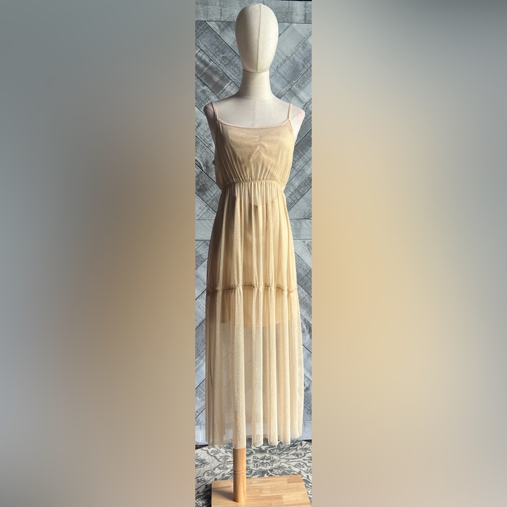 LUNA CHIX DESIGNED IN L.A NWT METALLIC SHIMMER MIDI DRESS